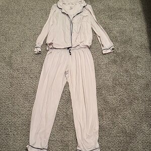 Pink Pajama Set with Black Trim